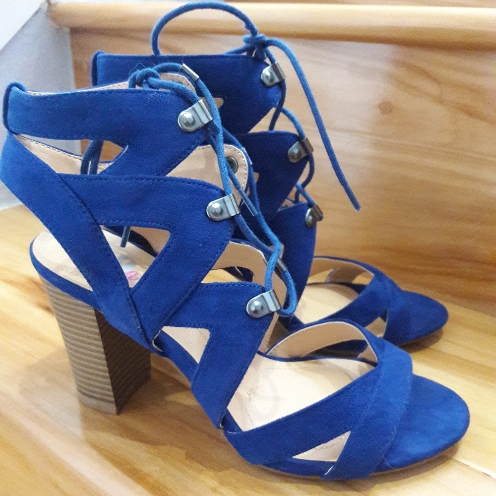 XOXO Blue Strappy Heels